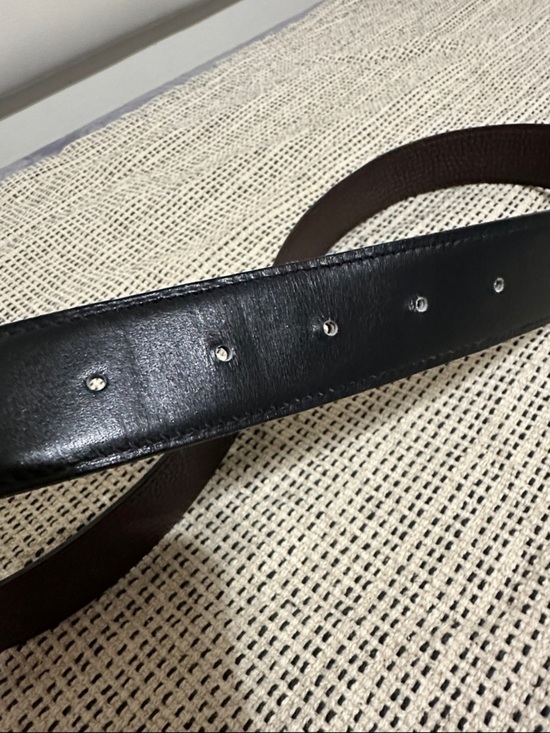 Hermes Brown Leather Belt with Silver H-Style Buckle main image 11
